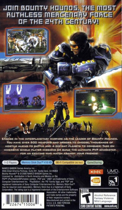 Bounty Hounds — Box back