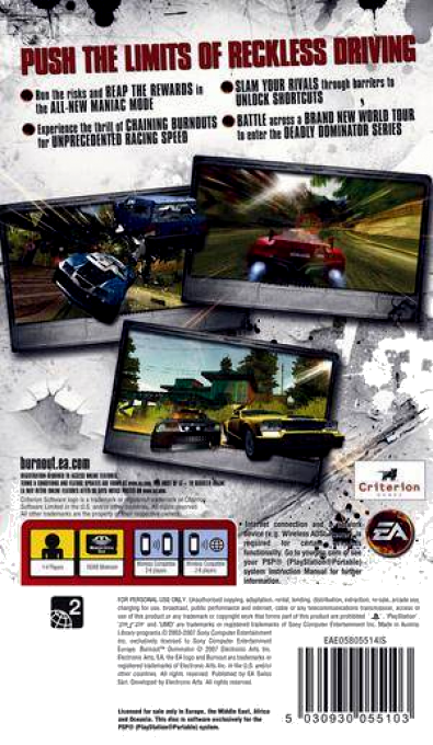 Burnout Dominator — Box back