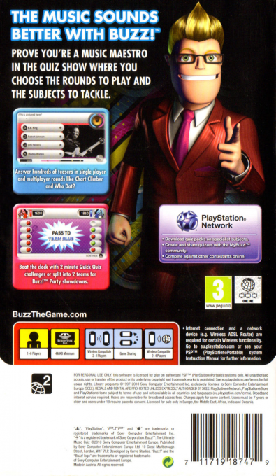 Buzz ! : The Ultimate Music Quiz — Box back