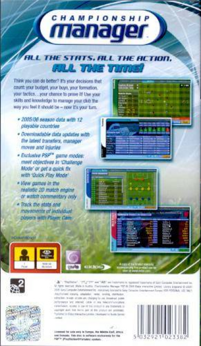 Championship Manager — Box back