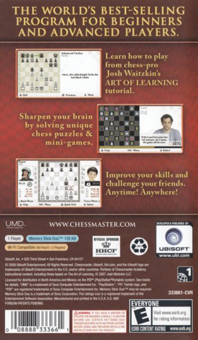 Chessmaster : The Art of Learning — Box back
