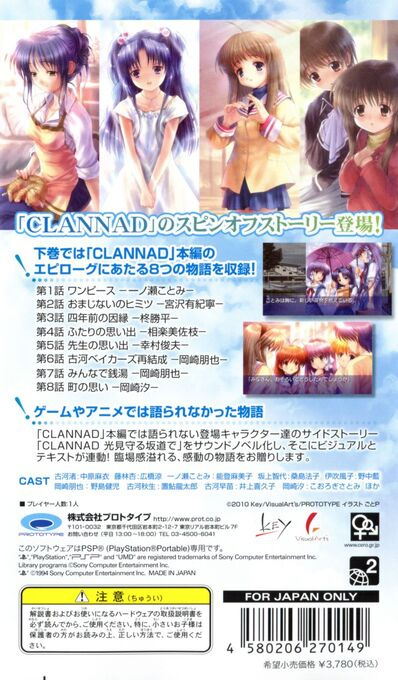 Clannad - Hikari Mimamoru Sakamichi de Gekan — Box back