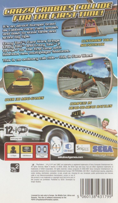Crazy Taxi : Fare Wars — Box back