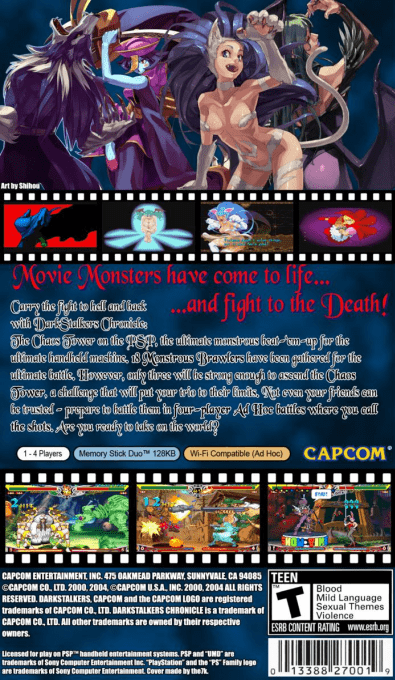 Darkstalkers Chronicles : The Tower of Chaos — Box back