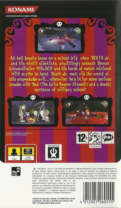 Death Jr. — Box back