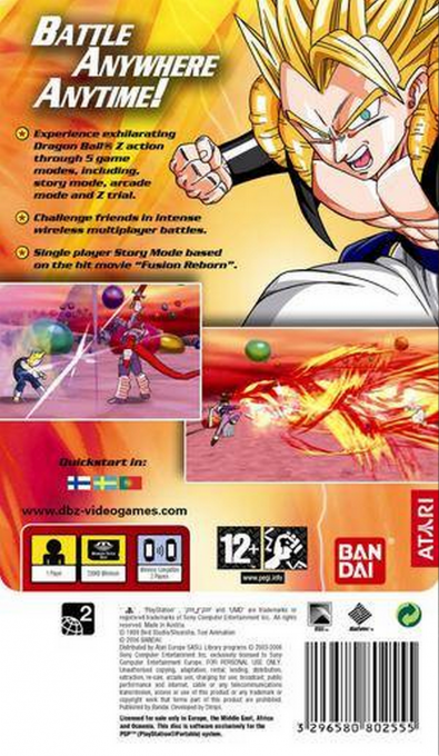 Dragon Ball Z : Shin Budokai — Box back
