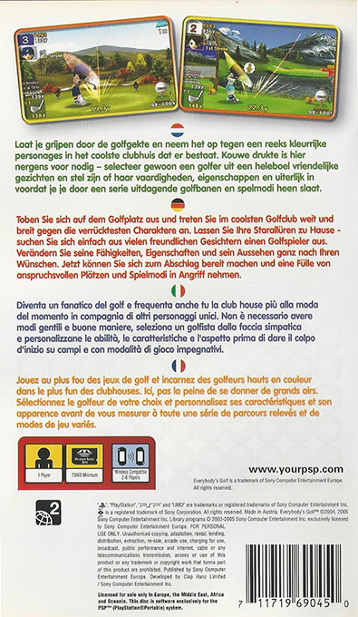 Everybody's Golf — Box back