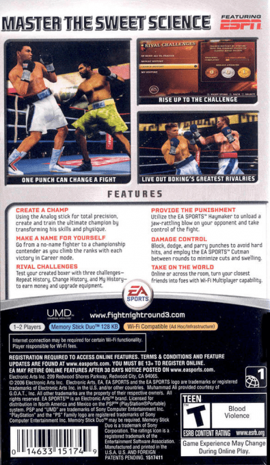 Fight Night Round 3 — Box back