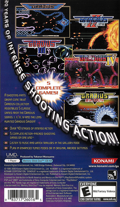 Gradius Collection — Box back