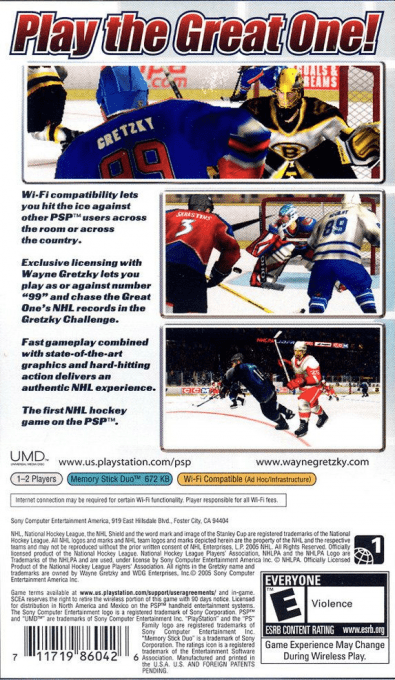 Gretzky NHL — Box back