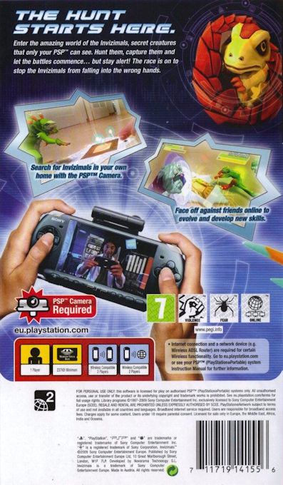 Invizimals — Box back