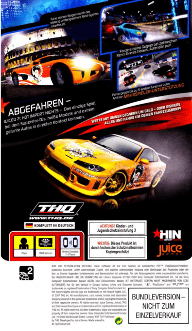 Juiced 2 : Hot Import Nights — Box back