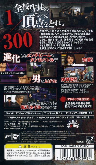 Kenka Bancho 4: Ichinen Sensou — Box back