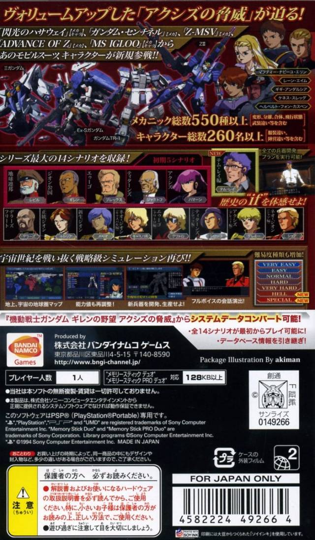 Kidou Senshi Gundam - Gihren no Yabou : Axis no Kyoui V — Box back