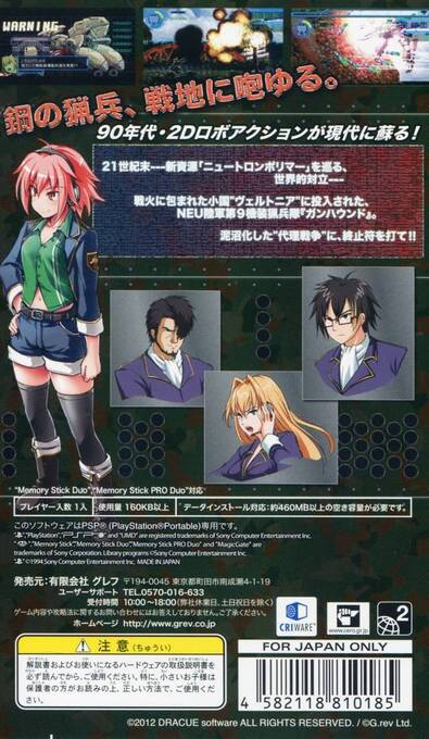 Kisou Ryouhei Gunhound EX — Box back