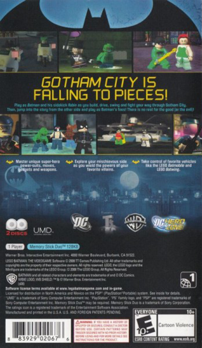 LEGO Batman : The Video Game — Box back