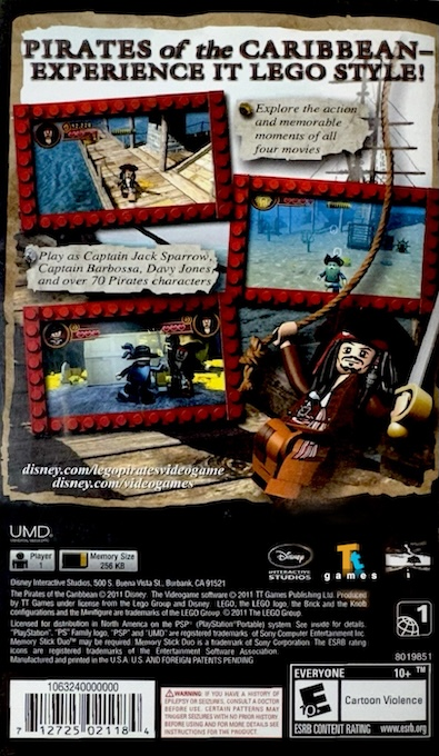 LEGO Pirates of the Caribbean : The Video Game — Box back