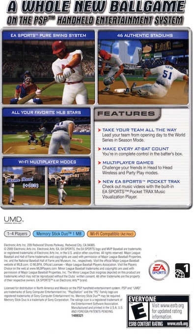 MVP Baseball — Box back