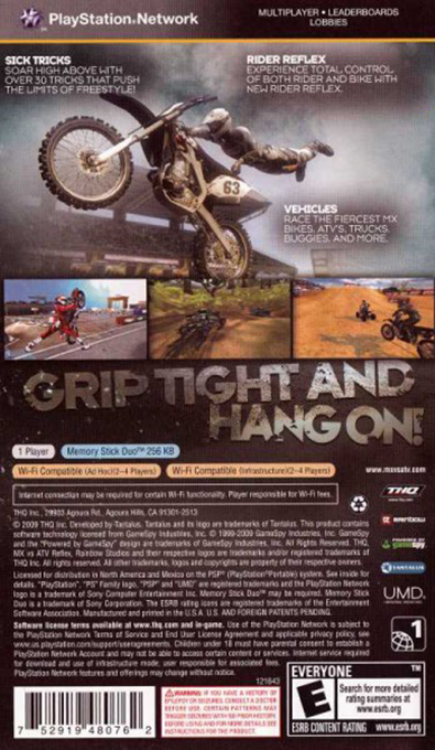 MX vs. ATV Reflex — Box back