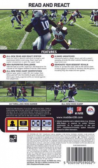 Madden NFL 08 — Box back