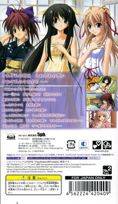Memories Off : Sorekara Again — Box back