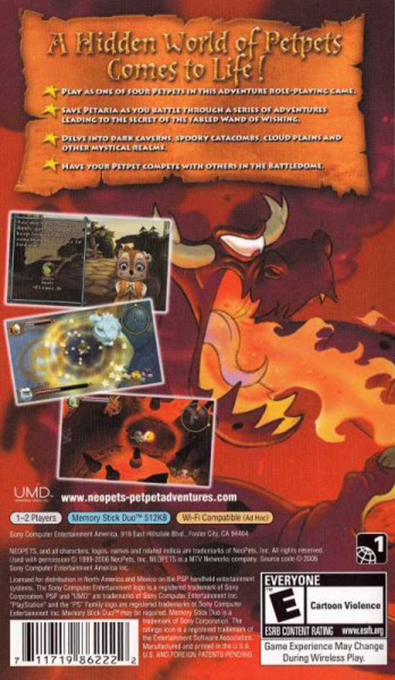 Neopets : Petpet Adventures, The Wand of Wishing — Box back