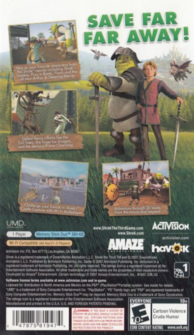 Shrek The Third — Box back