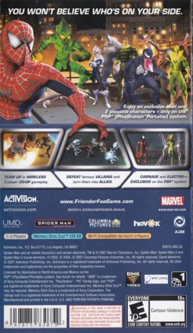 Spider-Man : Friend or Foe — Box back