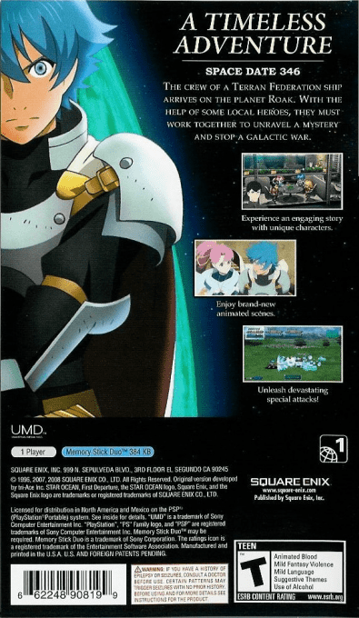 Star Ocean : First Departure — Box back