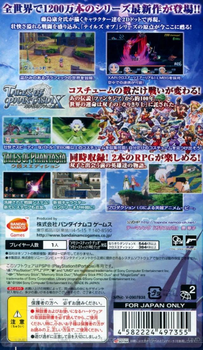 Tales of Phantasia : Narikiri Dungeon X — Box back