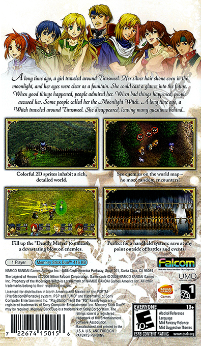 The Legend of Heroes II : Prophecy of the Moonlight Witch — Box back
