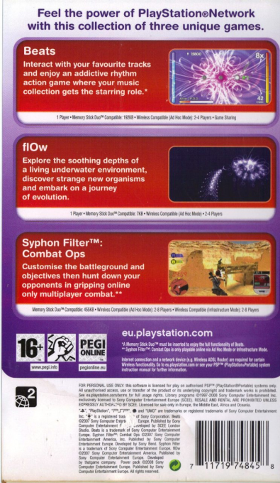 The Playstation Network Collection : Power Pack — Box back