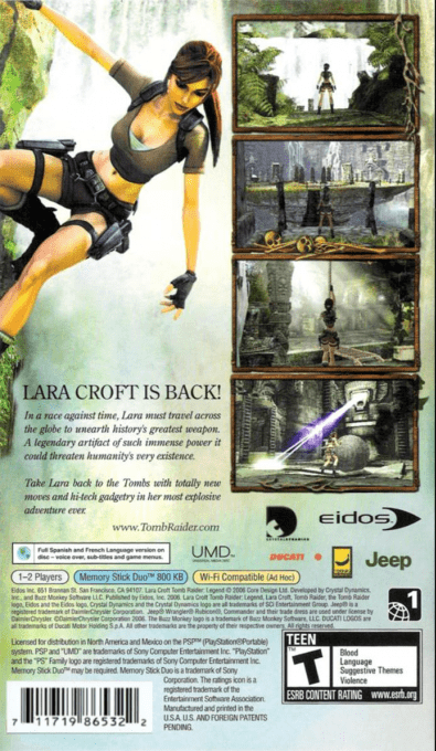 Tomb Raider : Legend — Box back