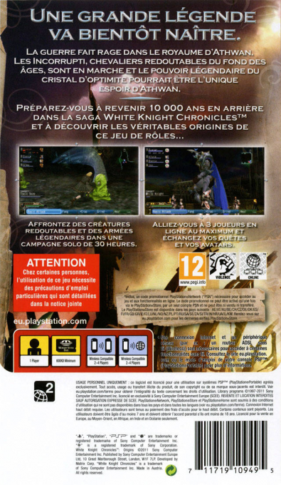 White Knight Chronicles : Origins — Box back
