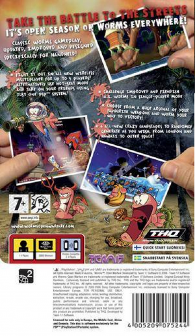 Worms : Open Warfare — Box back