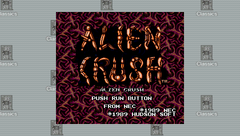 Alien Crush — Title screen