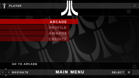 Atari Classics Evolved — Title screen