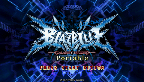 BlazBlue : Calamity Trigger Portable — Title screen