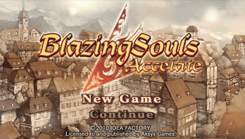 Blazing Souls : Accelate — Title screen