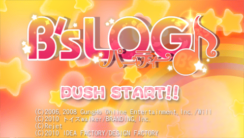 B's-LOG Party — Title screen