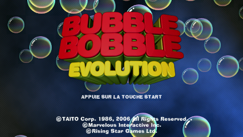 Bubble Bobble : Evolution — Title screen