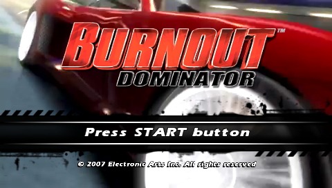 Burnout Dominator — Title screen