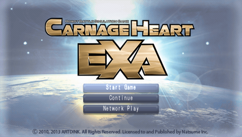 Carnage Heart EXA — Title screen