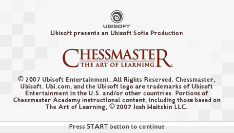 Chessmaster : The Art of Learning — Title screen