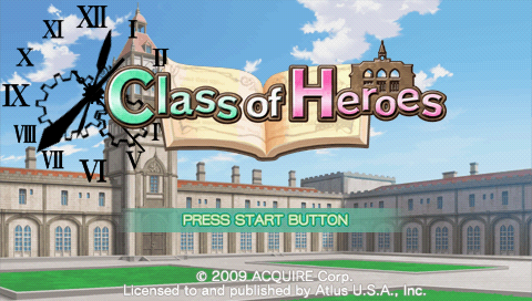Class of Heroes — Title screen