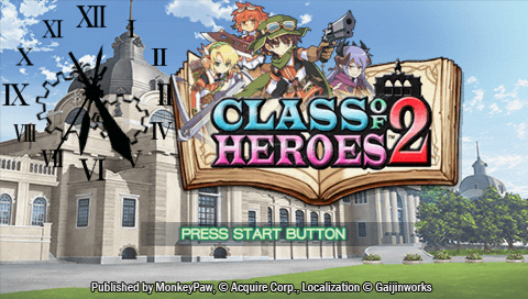 Class of Heroes 2 — Title screen