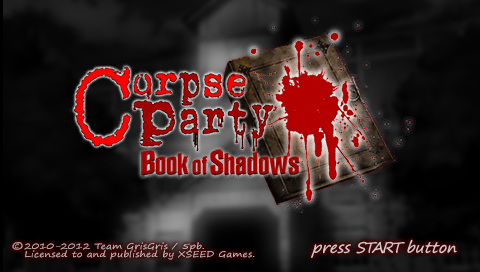 Corpse Party : Book of Shadows — Title screen