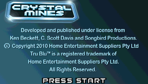 Crystal Mines — Title screen