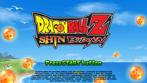 Dragon Ball Z : Shin Budokai — Title screen