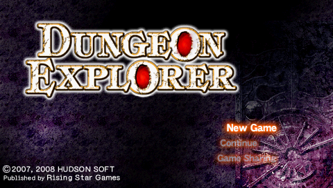 Dungeon Explorer — Title screen